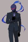  1boy absurdres alternate_costume berserker_(fate/zero) fate/grand_order fate_(series) formal helmet highres menma222 necktie simple_background solo suit 