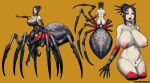  accessory arachnid arachnid_taur araneomorph arthropod arthropod_taur big_breasts black breasts clothed clothing female hair_accessory hi_res humanoid model_sheet nipples nude open_mouth pipe pubic_hair_peek puffy_nipples scrib_squab solo spider spider_taur taur theridiid widow_spider 