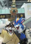  airport anniversary anthro canid canine canis dragon duo favonius hi_res mammal racoonwolf raining self_insert teryx teryx_commodore thailand wolf 