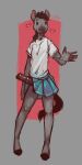  &lt;3 1:2 2022 absurd_res anthro asinus blep bottomwear clothing conditional_dnp digital_media_(artwork) donkey elliotte-draws equid equine erection fur grey_body grey_fur hi_res male mammal shirt simple_background skirt solo standing t-shirt tongue tongue_out topwear 