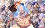  &gt;_&lt; 2022 4boys 6+girls :&lt; animal_ears animal_print armor bag bai_(granblue_fantasy) bangs black_gloves blue_hair blue_headwear bowl breastplate breasts brown_coat brown_dress brown_hair candy cassius_(granblue_fantasy) cat cat_print chocolate choker cidala_(granblue_fantasy) cleavage closed_eyes coat company_name copyright covering_mouth dark-skinned_female dark-skinned_male dark_skin detached_sleeves dragon_horns dress eustace_(granblue_fantasy) ewiyar_(granblue_fantasy) facing_viewer fang fediel_(granblue_fantasy) food galleon_(granblue_fantasy) gauntlets gloves granblue_fantasy grey_hair grimnir hair_ornament hair_over_one_eye hat heart heart-shaped_chocolate holding holding_paper horns huang_(granblue_fantasy) index_finger_raised laolao_(granblue_fantasy) letter looking_at_viewer lyria_(granblue_fantasy) mouth_hold multicolored_hair multiple_boys multiple_girls narmaya_(granblue_fantasy) nehan_(granblue_fantasy) nib_pen_(object) official_art open_mouth paper parted_bangs pen pink_hair pointy_ears purple_eyes purple_hair quill satchel short_hair siegfried_(granblue_fantasy) smile streaked_hair sweater turtleneck turtleneck_sweater v-shaped_eyebrows vambraces vyrn_(granblue_fantasy) wamdus_(granblue_fantasy) white_gloves window 