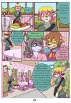  2014 anthro babystar bib biped blush comic detailed_background dialogue english_text felid feline female fur hair hi_res inside lynx male mammal outside sitting smile standing star_(babystar) text 