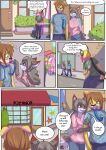  2014 anthro babystar biped blush clothing comic detailed_background dialogue english_text felid feline female fur hair hi_res lynx male mammal pacifier shirt slime speech_bubble standing star_(babystar) text thought_bubble topwear 