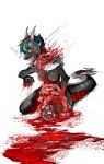  anthro blade blood bodily_fluids corpse death digital_media_(artwork) dragon execution female gore guts intestines jeffusherb killing organs pixel_(artwork) prisoner saber solo wounded 