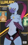  absurd_res anthro breasts butt cover eevee eeveelution english_text female genitals hi_res magazine_cover nintendo pinup pok&eacute;mon pok&eacute;mon_(species) pose privvys-art pussy sneasler solo solo_focus sprigatito text video_games 