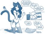  acting_like_a_cat alternate_species alternate_version_at_source animal_humanoid anthro bed bell bell_collar blue_and_white blush bra breasts canid canine canis cat_humanoid cleavage clothed clothing collar comic conditional_dnp dialogue duo ear_twitch english_text eyes_closed felid felid_humanoid feline feline_humanoid female footwear furniture grin hair hair_over_eye hand_behind_head hi_res humanoid keidran kneeling legwear lingerie male mammal mammal_humanoid maren_taverndatter midriff monochrome navel off_shoulder on_bed one_eye_obstructed panties pillow simple_background sketch skimpy smile socks solo_focus sythe_(twokinds) tail_motion tailwag text thigh_highs thigh_socks tom_fischbach twokinds underwear webcomic white_background wolf 