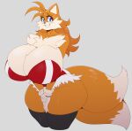  anthro big_breasts blonde_hair blue_eyes breasts canid canine chest_tuft cleavage clothed clothing crossgender dipstick_tail eikasianspire female fox gloves hair handwear hi_res huge_breasts huge_hips huge_thighs leggings legwear leotard long_hair mammal markings miles_prower mtf_crossgender multicolored_body pupils sega smile solo sonic_the_hedgehog_(series) tail_markings thick_thighs tuft two_tone_body white_pupils wide_hips 