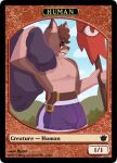  absurd_res anthro artwithrozel brown_body brown_fur bulge canid canine cult flag fur grin hasbro hi_res looking_at_viewer magic:_the_gathering male mammal pinup pose red_eyes smile solo token wizards_of_the_coast 