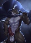  abs absurd_res animal_genitalia animal_penis anthro assassin_wolf_(puss_in_boots_2) balls big_penis bodily_fluids canid canine canine_penis canis cape clothing dripping erection fenwick_art genital_fluids genitals hi_res knot male mammal muscular muscular_male nippples pecs penis precum precum_drip puss_in_boots_2 solo weapon wolf 