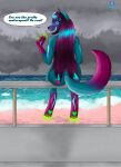  anthro beach butt canid canid_demon d00mhound demon female hellhound hi_res mammal nude sea seaside supercell thunderstorm tornado unknown_(disambiguation) water waterspout 