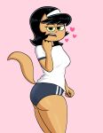  absurd_res anthro big_butt black_hair bloomers bottomwear butt catgirl clothing felid female green_eyes hair hi_res kitty_katswell looking_at_viewer mammal nickelodeon olerr solo t.u.f.f._puppy tagme thick_thighs tight_clothing 