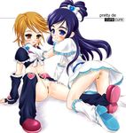  bandaid bandaid_on_pussy blush futari_wa_precure katsuragi_niya misumi_nagisa multiple_girls no_panties precure yukishiro_honoka yuri 