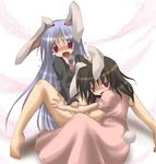  animal_ears bottomless bunny_ears inaba_tewi izumi_yukiru multiple_girls reisen_udongein_inaba touhou 