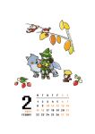  1girl 2021 belt boots brown_belt brown_footwear calendar_(medium) closed_mouth commentary_request february flower food fruit full_body gloves green_eyes green_gloves green_hair green_headwear green_legwear green_scarf green_shorts green_tube_top hat midriff monkey papaya pointy_ears pouch ragnarok_online ranger_(ragnarok_online) scar scar_across_eye scarf short_hair shorts strapless strawberry thighhighs tube_top white_background white_flower witch_hat wolf yoyo_(ragnarok_online) zhi_xie 