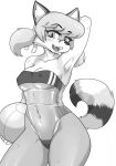  anthro ball beach_ball blush bodily_fluids breasts canid canine cleavage clothed clothing daigaijin female fox fur hair hi_res inflatable mammal navel_outline nipple_outline open_mouth solo sweat swimwear 