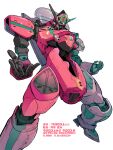 copyright_name extra_eyes glowing glowing_eyes green_eyes ichimonji_kei looking_ahead macross macross_delta macross_e mecha no_humans official_art open_hands science_fiction variable_fighter vf-171ex 