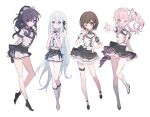  1other 25-ji_night_code_de._(project_sekai) 3girls ;) ;d adapted_costume akiyama_mizuki ankle_strap arm_at_side arms_behind_back asahina_mafuyu back_bow bare_legs belt black_belt black_bow black_hair black_ribbon blue_eyes boots bow breasts brown_eyes brown_hair buttons collared_shirt contrapposto cross-laced_footwear detached_sleeves dot_nose drill_hair finger_to_cheek full_body grey_eyes grey_ribbon hair_ribbon hand_on_hip hands_on_own_chest hands_up high-waist_skirt high_ponytail highres idol_clothes knee_boots knees_together_feet_apart lace-up_boots layered_skirt legs_together light_blush light_smile lineup long_hair midriff more_more_jump!_(project_sekai) multiple_girls navel neck_ribbon one_eye_closed outstretched_hand own_hands_together parted_lips piano_print pink_eyes pink_hair pleated_skirt project_sekai puffy_short_sleeves puffy_sleeves ribbon sha_(nz2) shinonome_ena shirt short_hair short_sleeves shorts side_drill sidelocks simple_background single_horizontal_stripe skirt small_breasts smile standing standing_on_one_leg straight_hair thigh_gap very_long_hair waist_bow waistcoat wavy_hair white_background white_footwear white_hair white_shirt white_shorts white_skirt wing_collar yoisaki_kanade 