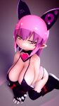  3d_(artwork) 4k absurd_res big_breasts blush brandi breasts clothed clothing deathlock-san digital_media_(artwork) female hair hi_res huge_breasts humanoid_pointy_ears looking_at_viewer mammal not_furry pink_hair simple_background smile solo source_filmmaker zankuro 