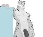  anthro athletic athletic_anthro athletic_male black_penis blue_eyes claws felid flaccid fur genitals grey_body grey_fur male mammal pantherine penis simple_background snow_leopard solo spots spotted_body spotted_fur standing white_background zzaro 