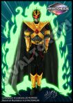  1boy arm_guards armor aura belt black_bodysuit black_cape bodysuit cape deviantart_username energy faceless faceless_male gloves gold_armor gold_trim helmet horns looking_at_viewer lord_drakkon mighty_morphin_power_rangers power_rangers power_rangers_shattered_grid shoulder_armor signature tokusatsu valtorgun-le-grand visor 