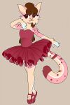  anthro arms_out ballerina ballet blushpaw bottomwear brown_eyes brown_hair clothing crossed_legs dancewear felid feline female fraise_(lescarletsinger) hair hair_down hi_res long_hair mammal serval skirt sleeveless solo strapless_leotard tutu 