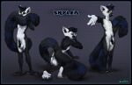  anthro balls biped black_body black_fur black_glans black_hair black_nose black_penis black_stripes black_tail blue_body blue_fur blue_stripes blue_tail blush cheek_tuft chest_tuft facial_tuft flaccid front_view fur genitals glans glistening glistening_eyes glistening_nose hair humanoid_genitalia humanoid_penis lemur male mammal markings messy_hair model_sheet narrowed_eyes oselotti pattern_background penis perineum plantigrade primate short_hair signature simple_background solo standing strepsirrhine striped_markings striped_tail stripes tail_markings three-quarter_view tuft white_balls white_body white_ears white_fur white_perineum yellow_eyes 