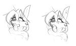  2022 anthro black_and_white blush canid canine conditional_dnp digital_media_(artwork) ear_piercing eyelashes female fox hair hi_res krystal mammal monochrome nintendo open_mouth piercing simple_background star_fox sugarlesspaints tongue tongue_out video_games 