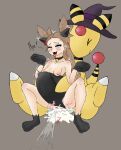  2021 abdominal_bulge ahegao ampharos anthro blush bodily_fluids breasts brown_eyes brown_hair cat_costume clitoris clothing collar costume crouching cum cum_explosion cum_inflation cum_inside duo ejaculation english_text eye_roll fake_paws female genital_fluids genitals grey_background gym_leader hair half-closed_eyes human inflation interspecies jasmine_(pok&eacute;mon) looking_pleasured male male/female mammal motion_lines narrowed_eyes nintendo nipples onomatopoeia penetration pok&eacute;mon pok&eacute;mon_(species) pok&eacute;philia pussy_ejaculation pussy_juice saeko_art shaking simple_background size_difference small_breasts sound_effects stretched_pussy text tongue tongue_out trembling vaginal vaginal_penetration video_games yellow_body young 