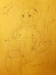  absurd_res anthro arthropod big_breasts breasts female furry genitals hi_res huge_breasts insect mantis nae nae_(blade_under_mask) pussy sketch solo unfinished unknown_artist 