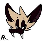  alternate_color animated anthro blinking chiropteran epilepsy_warning fangs greyscale half-closed_eyes headshot_portrait male mammal monochrome narrowed_eyes portrait pteropodid short_playtime smile smug snout solo spanklet spanklet_chocoa teeth 