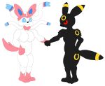  absurd_res anthro black_body black_fur blue_eyes breasts darkbolt duo eeveelution female fur hi_res male nintendo nude pink_body pink_fur pok&eacute;mon pok&eacute;mon_(species) red_eyes sylveon umbreon video_games white_body white_fur 