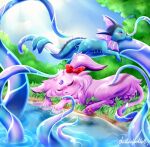  after_sex aftercare blush canid canine dustedpollen eeveelution espeon feral forest forest_background group hi_res male male/male mammal marine nature nature_background nintendo plant pok&eacute;mon pok&eacute;mon_(species) tentacle_sex tentacles tired tree vaporeon video_games water 