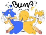  anthro ass_to_ass balls big_butt big_penis butt butt_bump clothing colored_sketch digital_media_(artwork) dipstick_tail duo flamez genitals gesture girly handwear handwear_only looking_back male markings miles_prower mostly_nude penis pointing pointing_up sega simple_background sketch smile sonic_the_hedgehog sonic_the_hedgehog_(series) tail_markings thick_thighs v_sign vein video_games wide_hips 