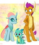  arthropod blue_eyes changeling dragon fangs friendship_is_magic hasbro hi_res horn membrane_(anatomy) membranous_wings my_little_pony ocellus_(mlp) purple_eyes reformed_changeling smolder_(mlp) sparky_sparkeroni_(mlp) uotapo wings 