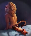  2022 anthro anthro_on_anthro anthro_penetrated anthro_penetrating anthro_penetrating_anthro canid canine digital_media_(artwork) disney felid fox fur hi_res humor leodore_lionheart lion male male/male male_penetrated male_penetrating male_penetrating_male mammal nick_wilde nude orange_body orange_fur pantherine penetration red_fox s1m sex yellow_body yellow_fur zootopia 