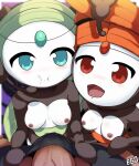  anthro blush breasts female genitals hi_res human humanoid legendary_pok&eacute;mon looking_at_viewer male mammal meloetta nintendo nipples owahi_ego penis pok&eacute;mon pok&eacute;mon_(species) video_games 