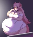  absurd_res animal_humanoid belly big_belly big_breasts blush breasts cakecatboy dragon dragon_humanoid female hair hand_on_stomach hi_res horn horned_humanoid huge_breasts humanoid hyper hyper_belly morbidly_obese morbidly_obese_female morbidly_obese_humanoid obese obese_female obese_humanoid overweight overweight_female overweight_humanoid pink_eyes pink_hair solo tongue tongue_out unknown_character 