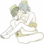  1girl commentary copyright_request couple crown dynamite hat hetero kiss leg_lock lowres nude ryuko_azuma sex shijuuhatte sketch traditional_media 