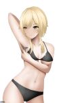  absurdres armpit_hair armpits bikini blonde_hair highres lumine_(genshin_impact) md5_mismatch mikhdrag razor shaving shaving_armpits swimsuit 