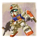  artist_name beam_rifle blue_eyes character_name chibi energy_gun gun gundam highres holding holding_gun holding_weapon looking_up mecha mobile_suit mobile_suit_gundam moukin_punch open_hand rx-78-2 shield solo weapon 