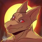  absurd_res anthro dragon headshot_portrait hi_res male mattiyyah_lion portrait red_eyes smile smirk solo sun tephros 