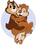  anthro balls butt chip_&#039;n_dale_rescue_rangers chip_(disney) chipmunk dale_(disney) disney duo embrace genitals ground_squirrel hi_res looking_at_viewer male mammal rodent sciurid tbid 
