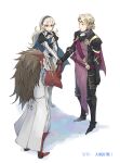  1girl 2boys armor armored_boots armored_leotard bangs black_footwear black_gloves black_hairband black_pants boots brown_hair circlet closed_mouth corrin_(fire_emblem) corrin_(fire_emblem)_(female) curly_hair faulds fire_emblem fire_emblem_fates gloves grey_hair hair_between_eyes hairband hand_on_hand headpiece long_hair multiple_boys pants red_eyes red_footwear robaco ryoma_(fire_emblem) shiny shiny_hair short_hair shoulder_armor simple_background sketch smile spiked_hair standing twitter_username white_background white_pants xander_(fire_emblem) 