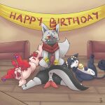  1:1 2022 absurd_res alternate_color animal_genitalia animal_penis animal_pussy anthro anthro_on_feral anus azzy_(azzyyeen) azzyyeen balls bell bell_collar bestiality beta_pok&eacute;mon_(species) beta_pok&eacute;mon_games biped birthday birthday_hat black_body black_eyes butt canine_penis canine_pussy collar erection eyes_closed eyewear fan_character female feral feral_on_feral front_view fur furniture genitals glasses grey_body grey_fur group hand_on_own_penis hemipenes herm herm/male hi_res hindpaw inside intersex intersex/male knot kobold legendary_pok&eacute;mon legs_up lying magnolia_(shaymin) male male/female male/male markings multi_genitalia multi_penis multicolored_body multicolored_fur nintendo on_back on_front one_eye_half-closed pawpads paws penis pok&eacute;mon pok&eacute;mon_(species) pok&eacute;mon_gold_beta poochyena pussy quadruped rear_view red_body red_eyes red_fur rinrin_(pok&eacute;mon_gold_beta) rynring shaymin sky_forme_shaymin sofa topi_(topicoatl) two_tone_body two_tone_fur video_games yellow_sclera 