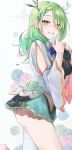  1girl absurdres antlers ass bangs blush braid branch breasts ceres_fauna eyebrows_visible_through_hair flower highres hikkishi hololive hololive_english huge_ass long_hair looking_at_viewer panties single_thighhigh smile solo thighhighs thighs underwear virtual_youtuber 