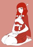  +_+ 1girl 596821w bangs bridal_gauntlets fire_emblem fire_emblem_fates full_body hime_cut japanese_clothes kneeling looking_at_viewer miko mitama_(fire_emblem) red_hair socks solo 