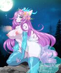  absurd_res anthro big_breasts blush breasts female fur genitals hair hi_res luckypan mammal nipples pussy smile solo 