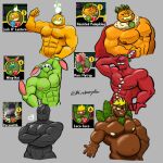  &lt;3 abs anthro biceps blueberryperi crown electronic_arts eyewear fire futuristic glasses group haunted_pumpkin hi_res jack-o&#039;-lantern king loco_coco male mars_flytrap musclegut muscular pecanolith plants_vs._zombies plants_vs._zombies_heroes popcap_games pose royalty vein video_games wing-nut 
