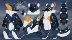  16:9 2022 4_toes absurd_res ambiguous_gender anthro avian beak biped bird blue_body ceryl_(anonymous) claws coraciiform digital_drawing_(artwork) digital_media_(artwork) feet felid fur fur_markings half-closed_eyes hi_res hindpaw hybrid kingfisher mammal markings model_sheet multicolored_body narrowed_eyes nude orange_body orange_eyes orange_pawpads pantherine pawpads paws sexotheque simple_background snow_leopard toe_claws toes white_body widescreen 
