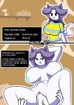  :3 absurd_res anthro before_and_after clothed clothing domestic_cat duo faceless_character faceless_male felid feline felis female genitals hands_behind_head hi_res male male/female mammal mazkel_art nude penis pussy smug spanish_text spread_legs spreading temmie_(undertale) text undertale undertale_(series) vaginal video_games 